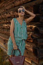 Mátová lněná vesta